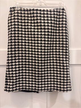 Talbots Black and White Houndstooth Pencil Skirt